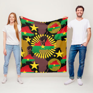 Burkina Faso Karte, Flagge und Revolution Fest Fleecedecke