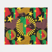 Burkina Faso Karte, Flagge und Revolution Fest Fleecedecke (Vorderseite (Horizontal))