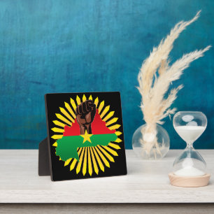 Burkina Faso Karte, Flagge und Revolution Fest Fotoplatte
