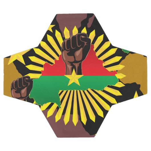 Burkina Faso Karte, Flagge und Revolution Fest Fußball (Flach)