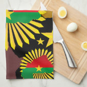 Burkina Faso Karte, Flagge und Revolution Fest Geschirrtuch (Viertel Falte)