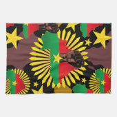 Burkina Faso Karte, Flagge und Revolution Fest Geschirrtuch (Horizontal)