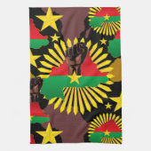 Burkina Faso Karte, Flagge und Revolution Fest Geschirrtuch (Vertikal)