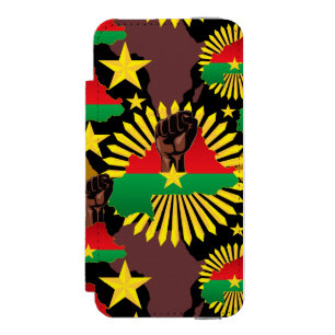Burkina Faso Karte, Flagge und Revolution Fest Incipio Watson™ iPhone 5 Geldbörsen Hülle
