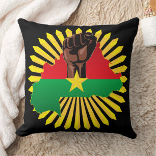 Burkina Faso Karte, Flagge und Revolution Fest Kissen