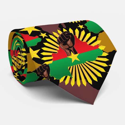 Burkina Faso Karte, Flagge und Revolution Fest Krawatte (Gerollt)