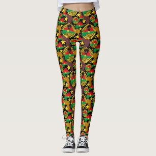 Burkina Faso Karte, Flagge und Revolution Fest Leggings