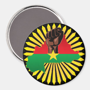 Burkina Faso Karte, Flagge und Revolution Fest Magnet