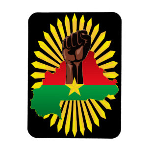 Burkina Faso Karte, Flagge und Revolution Fest Magnet
