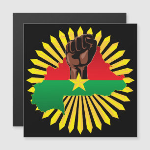 Burkina Faso Karte, Flagge und Revolution Fest Magnetkarte