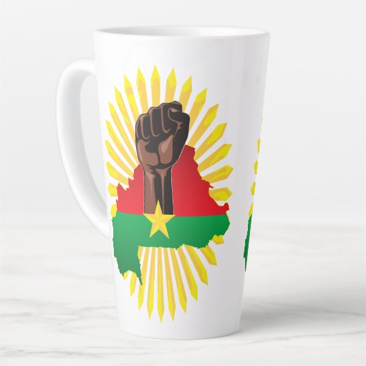 Burkina Faso Karte, Flagge und Revolution Fest Milchtasse (Linke Ecke)