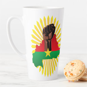 Burkina Faso Karte, Flagge und Revolution Fest Milchtasse