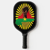 Burkina Faso Karte, Flagge und Revolution Fest Pickleball Schläger (Rückseite)