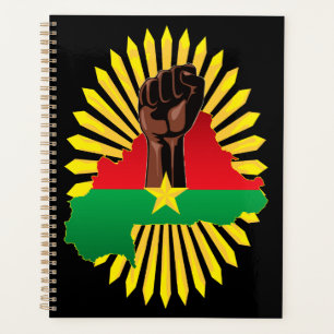 Burkina Faso Karte, Flagge und Revolution Fest Planer
