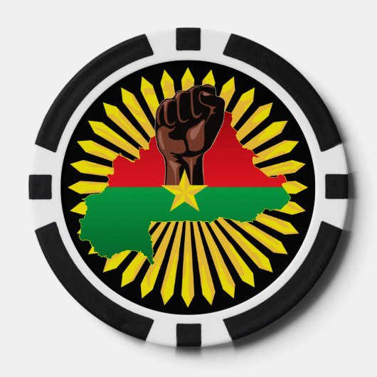 Burkina Faso Karte, Flagge und Revolution Fest Pokerchips (Vorderseite)