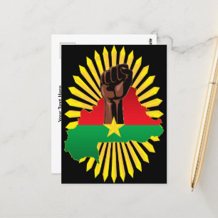 Burkina Faso Karte, Flagge und Revolution Fest Postkarte