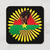 Burkina Faso Karte, Flagge und Revolution Fest Quadratische Visitenkarte (Vorderseite)