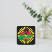 Burkina Faso Karte, Flagge und Revolution Fest Quadratische Visitenkarte (Stehend Vorderseite)