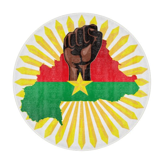 Burkina Faso Karte, Flagge und Revolution Fest Schneidebrett (Vorderseite)