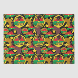 Burkina Faso Karte, Flagge und Revolution Fest Seidenpapier