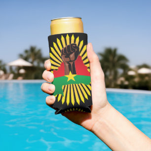 Burkina Faso Karte, Flagge und Revolution Fest Selters Dosenkühler