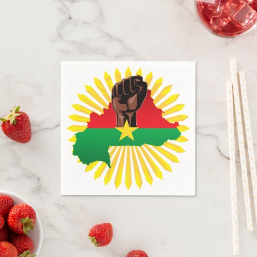 Burkina Faso Karte, Flagge und Revolution Fest Serviette (Beispiel)