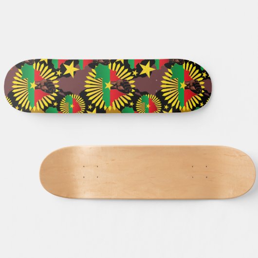Burkina Faso Karte, Flagge und Revolution Fest Skateboard (Horizontal)