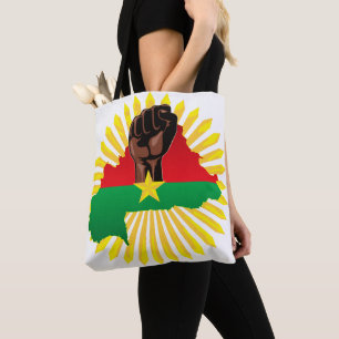 Burkina Faso Karte, Flagge und Revolution Fest Tasche
