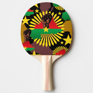 Burkina Faso Karte, Flagge und Revolution Fest Tischtennis Schläger