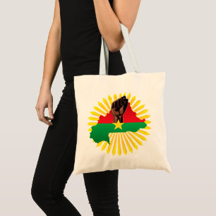 Burkina Faso Karte, Flagge und Revolution Fest Tragetasche