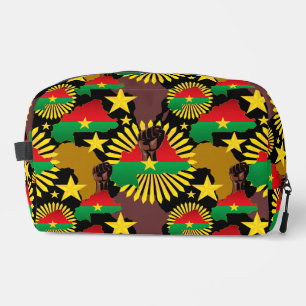 Burkina Faso Karte, Flagge und Revolution Fest Waschbeutel