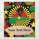 Burkina Faso Karte, Flagge und Revolution Fest Weinetikett (Einzelnes Label)