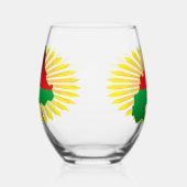 Burkina Faso Karte, Flagge und Revolution Fest Weinglas Ohne Stiel (Rechts)