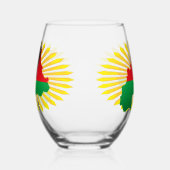 Burkina Faso Karte, Flagge und Revolution Fest Weinglas Ohne Stiel (Links)
