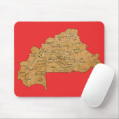 Burkina Faso Karte Mousepad (Mit Mouse)