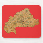 Burkina Faso Karte Mousepad (Vorne)