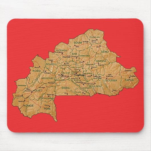 Burkina Faso Karte Mousepad (Vorne)