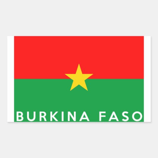 Burkina Faso Ländername Rechteckiger Aufkleber (Vorderseite)