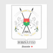Burkina Faso National Coat of Arms Patriotic Aufkleber (Blatt)