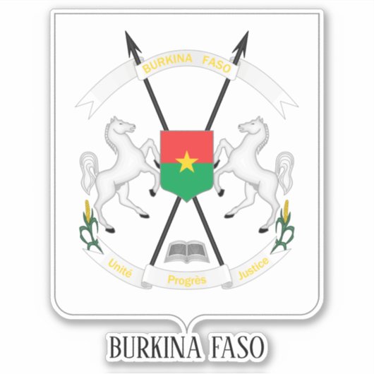 Burkina Faso National Coat of Arms Patriotic Aufkleber (Vorderseite)
