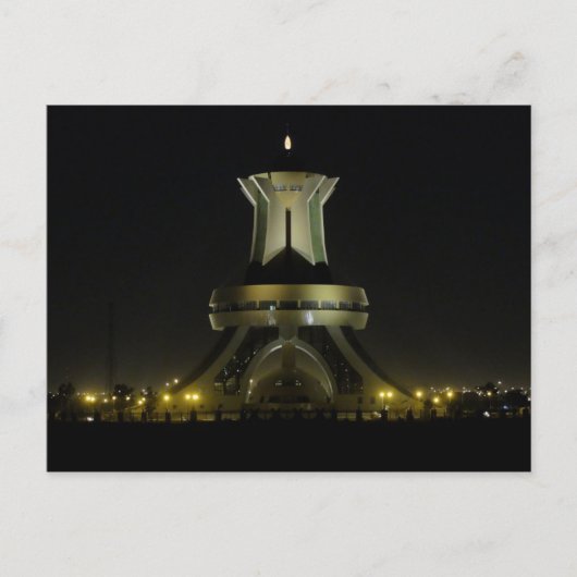 Burkina Faso - Ouagadougou - Denkmal bei Nacht Postkarte (Vorderseite)