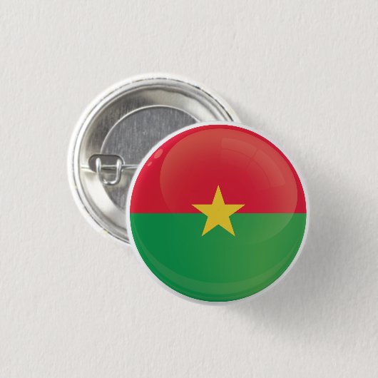 Burkina Faso Round-Icon-Flagge Button (Vorne & Hinten)