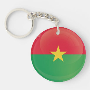 Burkina Faso Round-Icon-Flagge Schlüsselanhänger
