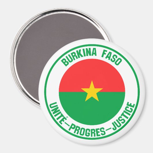 Burkina Faso RundEmblem Magnet (Vorderseite/Rückseite)