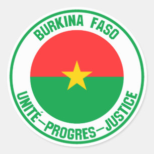 Burkina Faso RundEmblem Runder Aufkleber