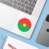 Burkina Faso Rundkleber Aufkleber (Laptop mit iPhone)