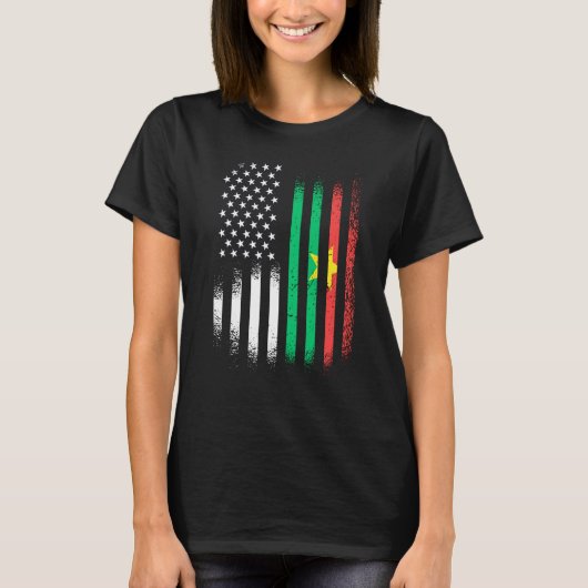 Burkinabe American Patriot Grown Country USA Flags T-Shirt (Vorderseite)
