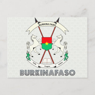 Burkinafaso Wappen hoher Qualität Postkarte