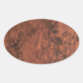 Burl Mahogany Holztextur Ovaler Aufkleber (Vorderseite)