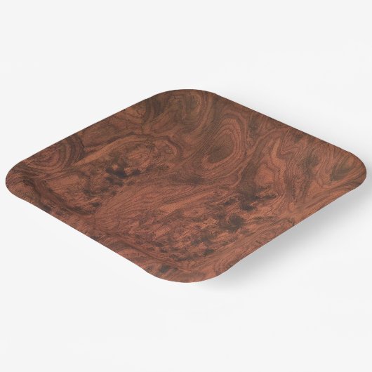 Burl Mahogany Holztextur Pappteller (Gewinkelt)